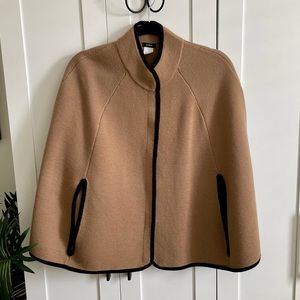 J. Crew 100% Merino Wool Tan and Black Cape Sz S